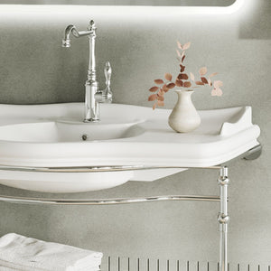 Mobile bagno sospeso 115 cm in metallo cromato con lavabo  Gardenia