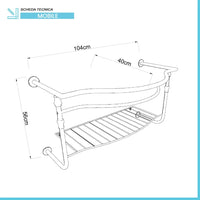 Mobile bagno sospeso 115 cm in metallo cromato con lavabo  Gardenia