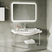 Mobile bagno sospeso 115 cm in metallo cromato con lavabo  Gardenia