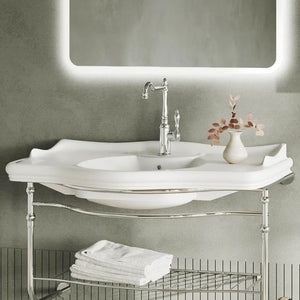 Mobile bagno sospeso 115 cm in metallo cromato con lavabo  Gardenia