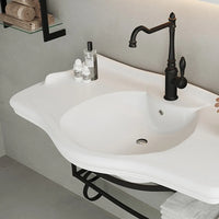 Mobile bagno sospeso 115 cm in metallo nero opaco con lavabo  Gardenia