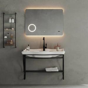 Mobile bagno sospeso 115 cm in metallo nero opaco con lavabo  Gardenia