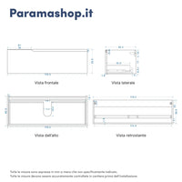 Mobile bagno sospeso 120 cm un cassetto carta da zucchero con top | Ardenne