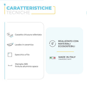 Mobile bagno sospeso 60 cm grigio cemento Master lavabo 40 e specchio