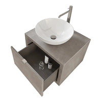 Mobile bagno sospeso 60 cm grigio cemento Master lavabo 40 e specchio