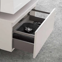 Mobile bagno sospeso 60 cm grigio perla lavabo 120 destro e specchio LED Iside