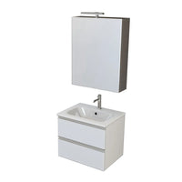 Mobile bagno sospeso 60 cm Master bianco opaco con specchio contenitore
