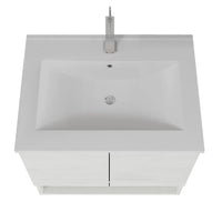 Mobile bagno sospeso 60 rovere bianco con lavabo e specchio LED  Oslo