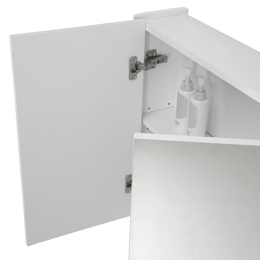 Mobile bagno sospeso 70 cm bianco lucido con armadietto a specchio Clip