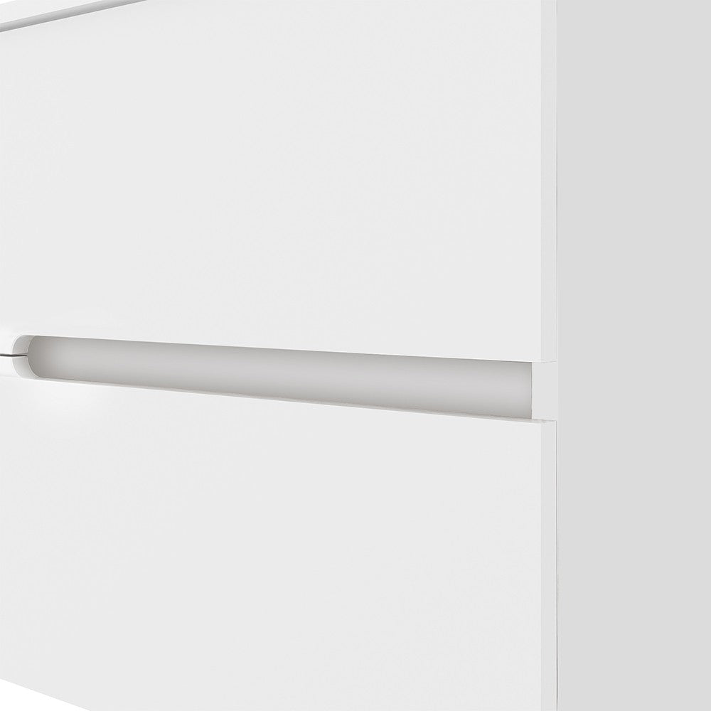 Mobile bagno sospeso 80 bianco lucido con lavabo e specchio LED  Eva