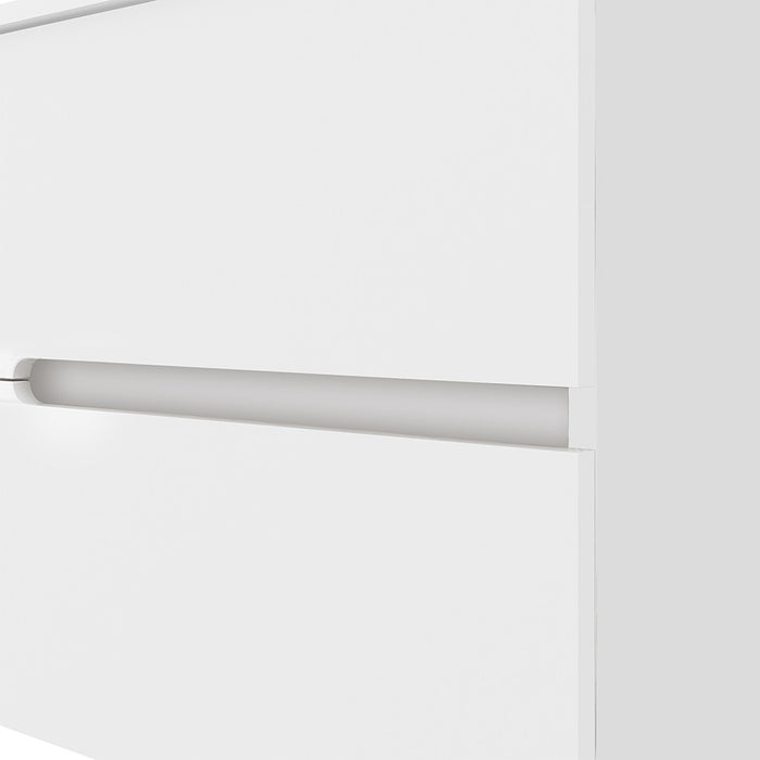 Mobile bagno sospeso 80 bianco lucido con lavabo e specchio LED  Eva