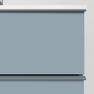 Mobile bagno sospeso 80 blu pastello con lavabo e specchio a filo LED Victoria 