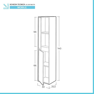 Mobile bagno sospeso 80 cm 2 ante serie Oasi rovere con specchio e pensile
