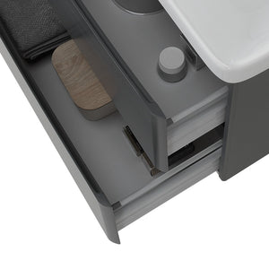 Mobile bagno sospeso 80 cm antracite con specchio a filo Zen