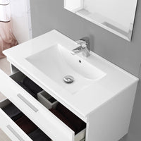 Mobile bagno sospeso 80 cm bianco con 2 cassettoni soft-close Desya