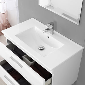 Mobile bagno sospeso 80 cm bianco con 2 cassettoni soft-close Desya
