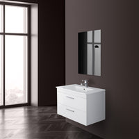 Mobile bagno sospeso 80 cm bianco con 2 cassettoni soft-close Desya