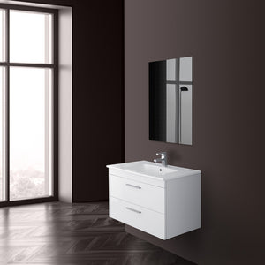 Mobile bagno sospeso 80 cm bianco con 2 cassettoni soft-close Desya