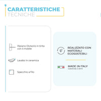 Mobile bagno sospeso 80 cm grigio cemento Master lavabo 40 e specchio