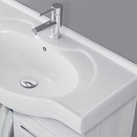 Mobile bagno sospeso 80 cm grigio completo di lavabo e specchio Desya