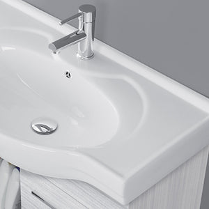Mobile bagno sospeso 80 cm grigio completo di lavabo e specchio Desya
