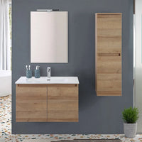Mobile bagno sospeso 80 cm rovere africa con 2 ante soft-close Kleo