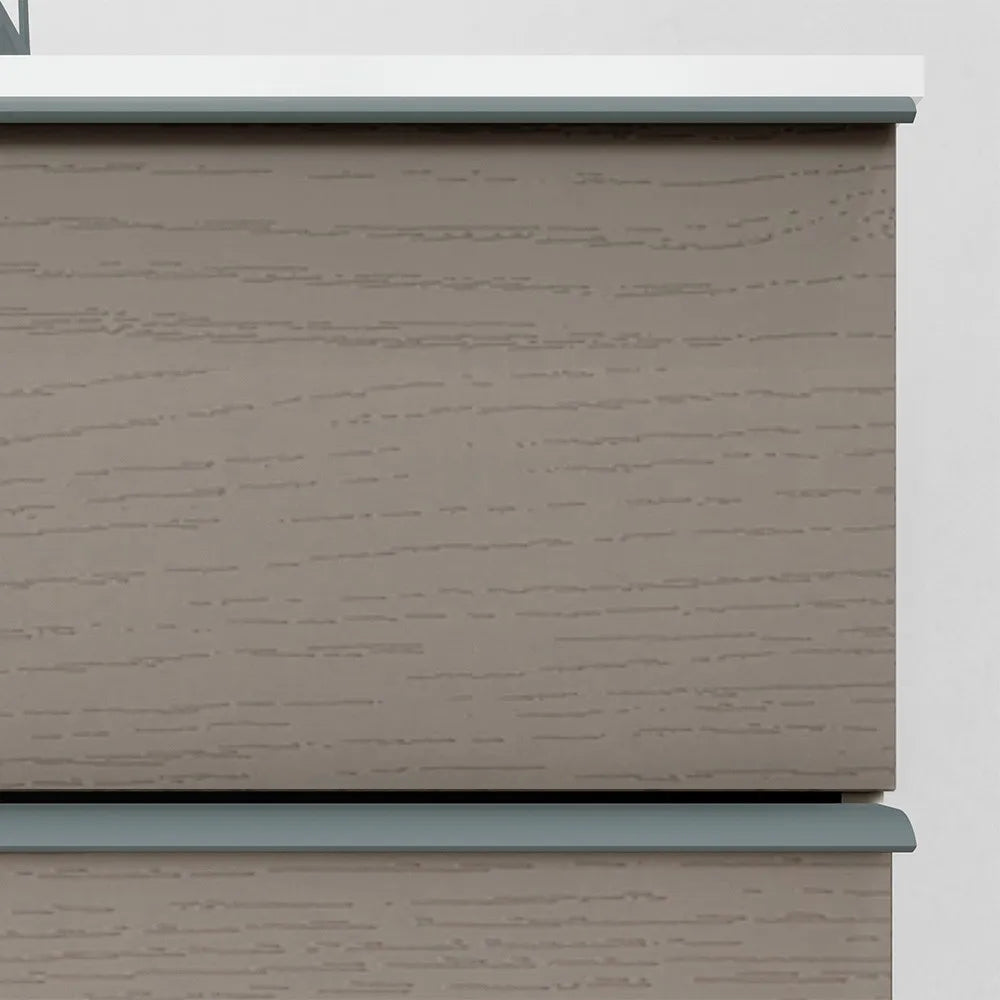 Mobile bagno sospeso 80 fango con lavabo in ceramica e specchio a filo LED  Victoria