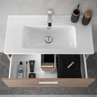Mobile bagno sospeso 80 rovere africa con lavabo e specchio  Miami
