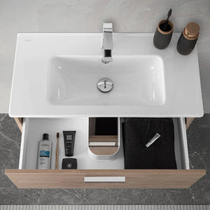 Mobile bagno sospeso 80 rovere africa con lavabo e specchio  Miami