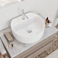 Mobile bagno sospeso 80 rovere fumo top cenere con specchio LED  Town