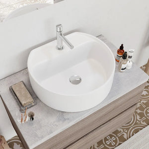 Mobile bagno sospeso 80 rovere fumo top cenere con specchio LED  Town