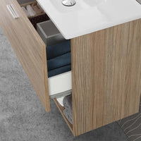 Mobile bagno sospeso 80 rovere tropea con lavabo e specchio LED  Martha