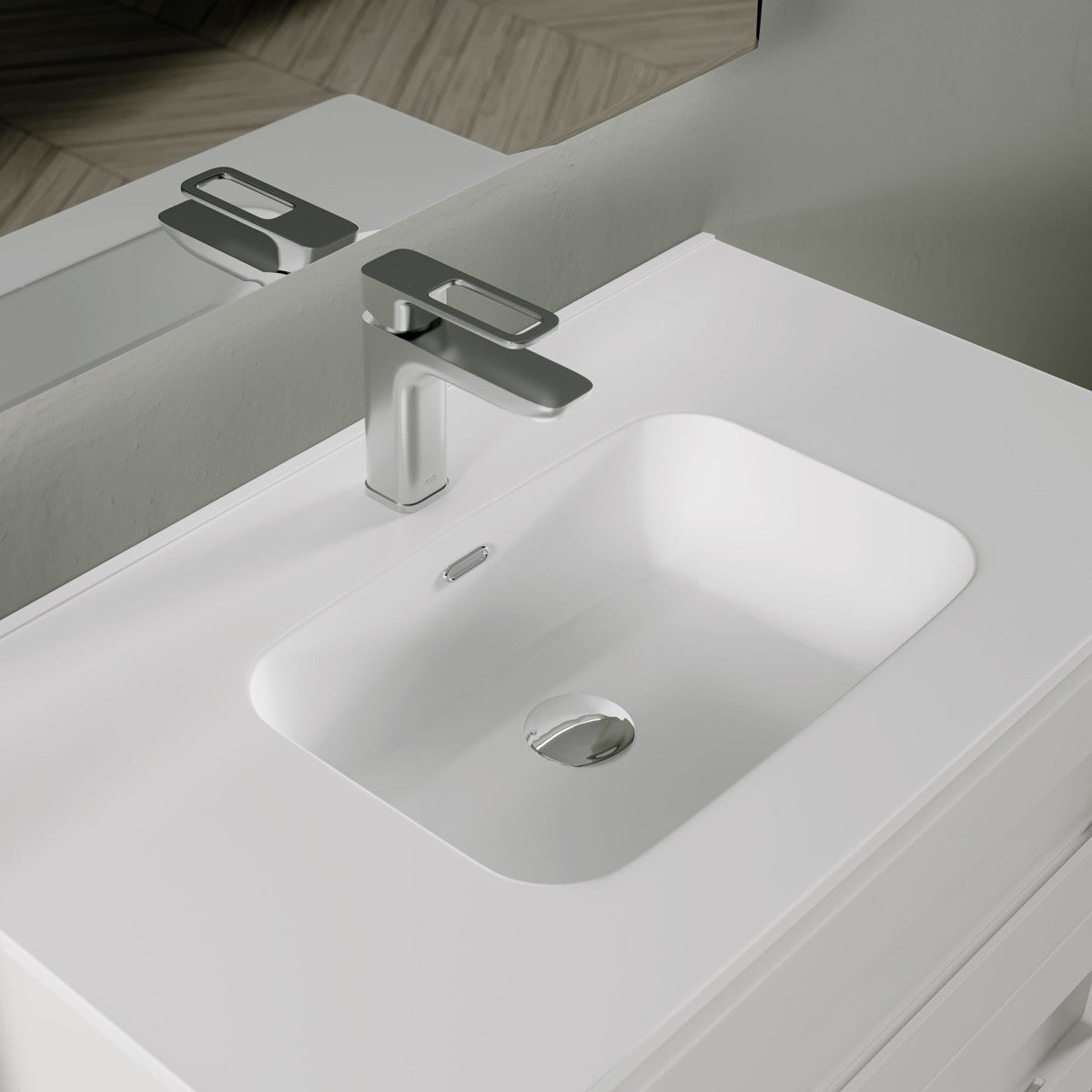 Mobile bagno sospeso 100cm bianco ondulato zen, selezione accessori senza specchio