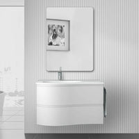 Mobile bagno sospeso 90 cm Melody bianco opaco con vasca a sinistra