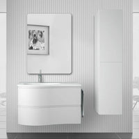 Mobile bagno sospeso 90 cm Melody bianco opaco con vasca a sinistra