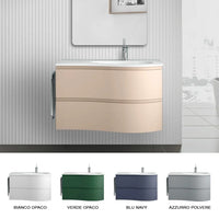 Mobile bagno sospeso 90 cm Melody cappuccino con vasca a destra