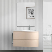 Mobile bagno sospeso 90 cm Melody cappuccino con vasca a destra