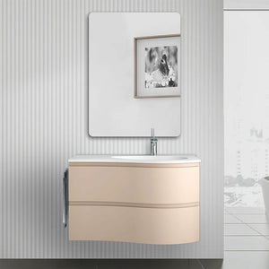 Mobile bagno sospeso 90 cm Melody cappuccino con vasca a destra