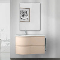 Mobile bagno sospeso 90 cm Melody cappuccino con vasca a sinistra