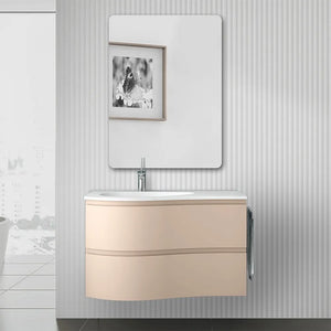 Mobile bagno sospeso 90 cm Melody cappuccino con vasca a sinistra