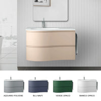 Mobile bagno sospeso 90 cm Melody cappuccino con vasca a sinistra