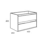 Mobile bagno sospeso Bolton colore bianco laccato lucido 60x45x48H 2 cassetti: design moderno e funzionalità