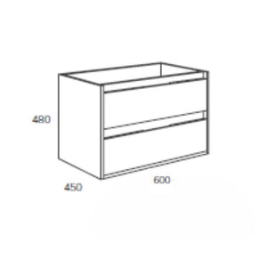 Mobile bagno sospeso Bolton colore bianco laccato lucido 60x45x48H 2 cassetti: design moderno e funzionalità