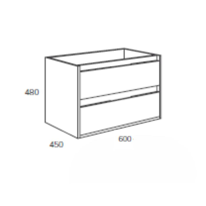 Mobile bagno sospeso Bolton colore bianco laccato lucido 60x45x48H 2 cassetti: design moderno e funzionalità