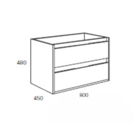 Mobile bagno sospeso Bolton colore cemento 80x45x48H 2 cassetti: design moderno e funzionalità