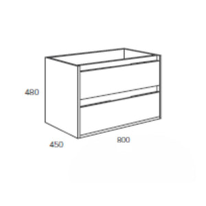 Mobile bagno sospeso Bolton colore cemento 80x45x48H 2 cassetti: design moderno e funzionalità