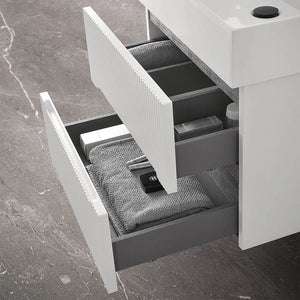 Mobile bagno sospeso cannettato 60 cm bianco opaco con specchio  Bali