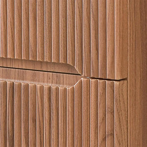 Mobile bagno sospeso cannettato 60 cm noce con top e specchio  Bali