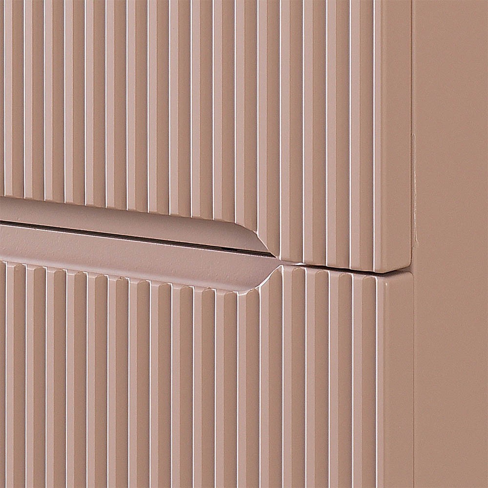 Mobile bagno sospeso cannettato 60 cm rosa con specchio | Bali