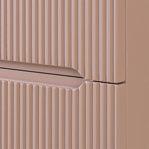 Mobile bagno sospeso cannettato 60 cm rosa con specchio | Bali